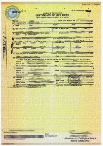 Certificate of Live Birth_フィリピン出生証明書